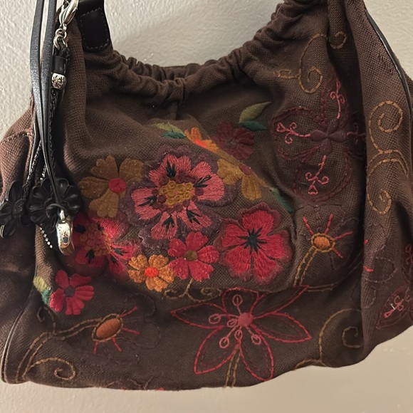 Brighton Brown Weaved Floral Shoulder Bag - Picture 5 of 5